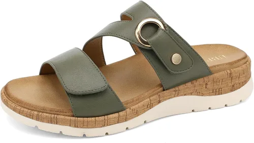 Vista 12 de UBFEN Sandalias de cuña baja para mujer, cómodas sandalias para caminar con soporte de arco y correa ajustable para salidas casuales y uso durante