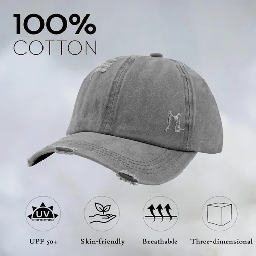 Vista 3 de Gorra de béisbol para mujer, diseño de cola de caballo, ajustable, ajustable, para cola de caballo