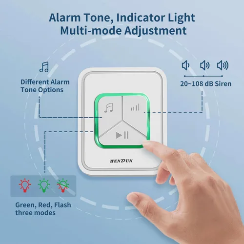 Vista 6 de Hendun Alarma de Falla de Energía, Detector Alertador de Falla de Circuito GFCI, Recordatorio Inteligente de Corte de Energía para Congelador