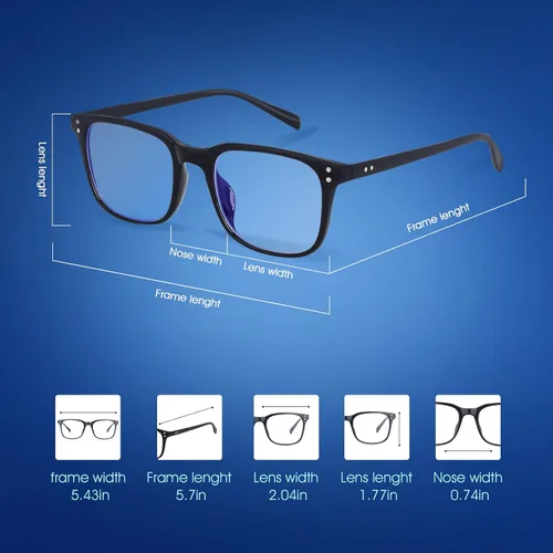 Vista 4 de Blue Light Glasses for Men Women - Clear Blue Light Blocking Computer Gaming Glasses Anti Glare Fashion Eyewear