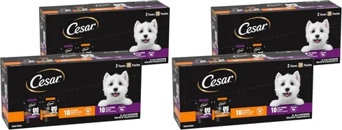 Vista 13 de Cesar Mini-Pouch - Alimento húmedo para perros, sabor a carne Angus, 1.76 onzas, 20