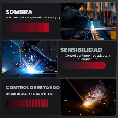 Vista 6 de ARCCAPTAIN - Casco de soldadura de oscurecimiento automático, capucha de soldadura de color real 1/1/1/1, sensor de arco 4, tiempo de respuesta
