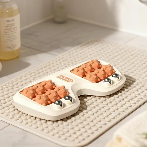 Vista 6 de Rodillo masajeador de pies para alivio de la fascitis plantar, terapia de acupresión de doble pie para aliviar el dolor, aliviar el estrés y mejorar