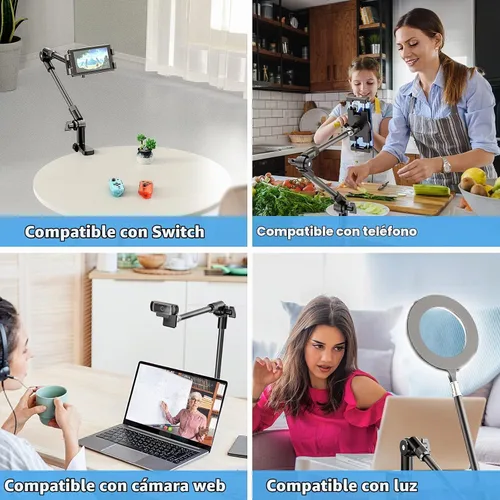 Vista 3 de KDD Soporte para tableta, soporte de teléfono iPad de ajuste, soporte de cámara web de brazo largo de 27 pulgadas para escritorio, apto