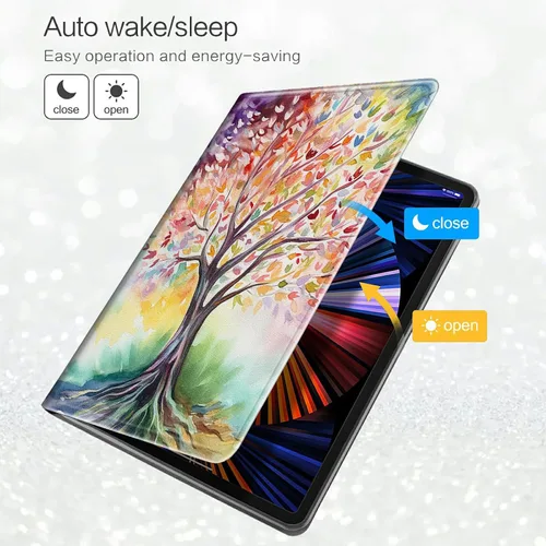 Vista 34 de Funda para tablet Kinlde Fire HD 10 (11ª generación 2021) Fire HD 10 Plus 2021, delgada, de piel sintética, con función atril, función atril