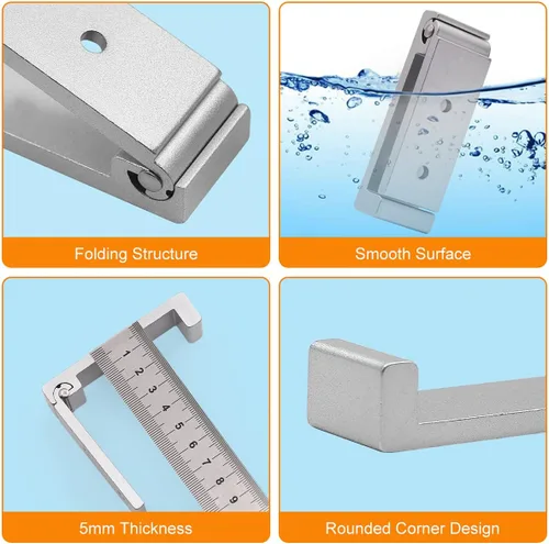 Vista 3 de 5 ganchos plegables para colgar en la pared, ganchos plegables de aleación de aluminio, gancho plegable de aleación de aluminio para toallas
