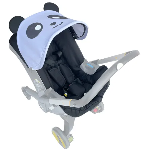 Vista 14 de Kits de cambio de cojín de asiento, ropa, sombrilla, toldo para cochecito compatible con asiento de automóvil y cochecito Doona (negro)