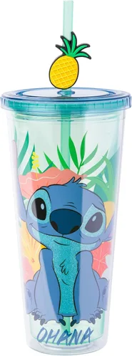 Vista 22 de Silver Buffalo Disney Una Loca Aventura de Goofy con Goofy, Max Goof, Roxanne y Bobby Zimuruski - Vaso de plástico para bebidas frías con tapa