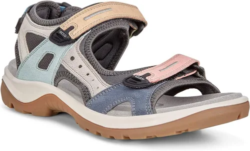 Vista 29 de ECCO Yucatan, sandalia deportiva para mujer Aire/Nubuck azul polvoriento