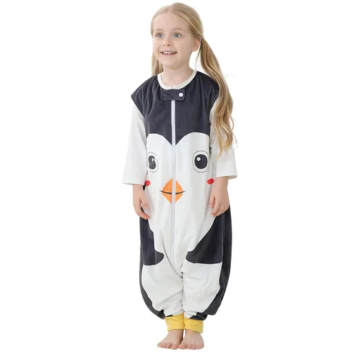Vista 17 de MICHLEY - Saco de dormir para niños pequeños con pies, recién nacidos, bebés sin mangas, saco de dormir con cremallera de 2 vías, manta portátil Oso