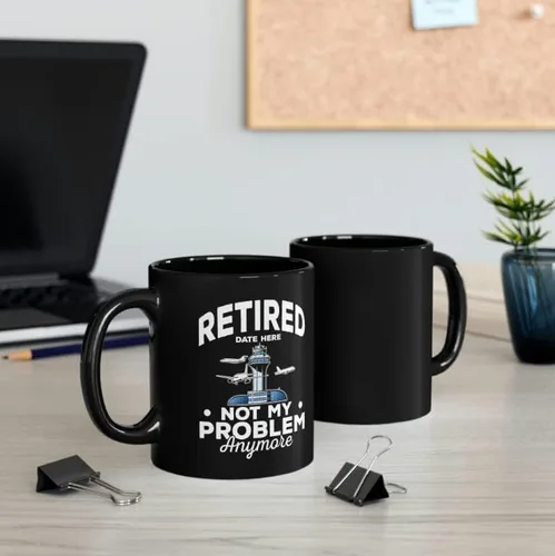 Vista 2 de Taza personalizada con controlador de tráfico aéreo jubilado, regalo de jubilación de tráfico del aeropuerto, compañero de trabajo, partida