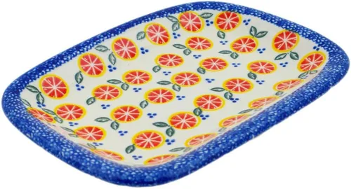 Vista 13 de Auténtico plato de cerámica polaca de 10 pulgadas en diseño amarillo hecho a mano en Bolesławiec Polonia por Ceramika Bona + certificado
