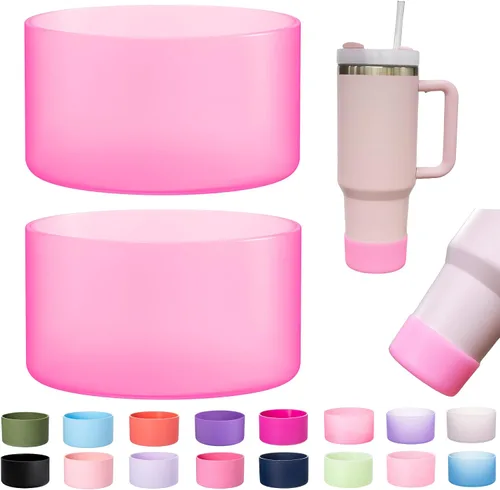 Vista 14 de Paquete de 2 botas de silicona para Stanley Cup de 30 oz y 40 onzas, protector inferior antideslizante y reductor de ruido, cubierta base de vaso