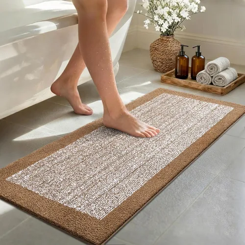 Vista 76 de Alfombras de baño de 17 x 24 pulgadas, antideslizantes, lavables, color gris, para bañera, tapete de baño para baño, tapete suave y absorbente