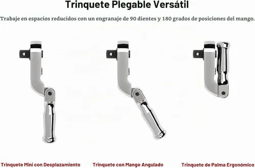 Vista 2 de TEKTON Trinquete plegable de liberación rápida, corto y grueso de 3/8 de pulgada SRH35104