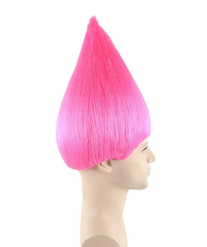 Vista 5 de Peluca unisex de color rosa liso para cosplay de Halloween, pelo sintético de fibra suave, perfecta para tu próximo festival y fiesta de anime grupal