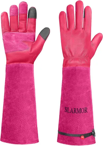 Vista 10 de Guantes largos de jardinería para mujeres/hombres, guantes de poda de rosas a prueba de espinas, guantelete resistente, el mejor regalo de jardín