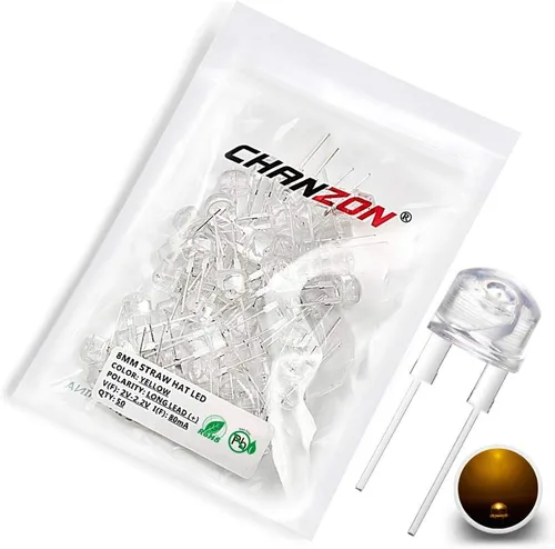Vista 10 de CHANZON 50 unids 0.315 in blanco LED diodo luces (sombrero de paja transparente transparente DC 3V 250mA) iluminación brillante bombillas lámparas