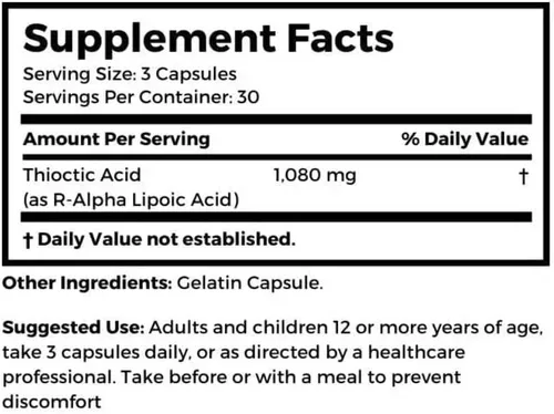 Vista 2 de Dr. Clark Ácido alfa lipoico (ácido tióctico), 360 mg 90 cápsulas