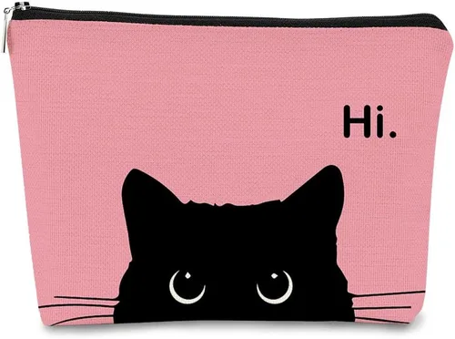 Vista 24 de Regalos de Gatos - Pequeña bolsa de maquillaje, bolsa de cosméticos para amantes de los gatos, bolsa de maquillaje para adolescentes y mujeres, cat 1