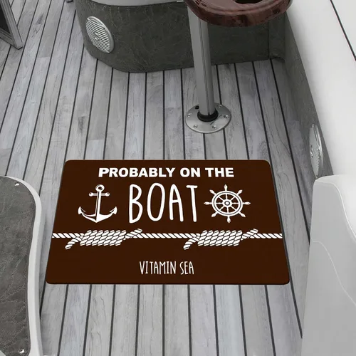 Vista 21 de Tapete náutico personalizado con nombre personalizado, alfombra de bienvenida para yate, puerto deportivo, muelle o retiro en el lago, tapete