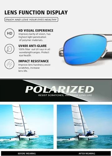Vista 4 de KINGSEVEN Gafas de los hombres marca diseñador aluminio magnesio sol gafas para hombres polarizado espejo lente gafas mujeres 724