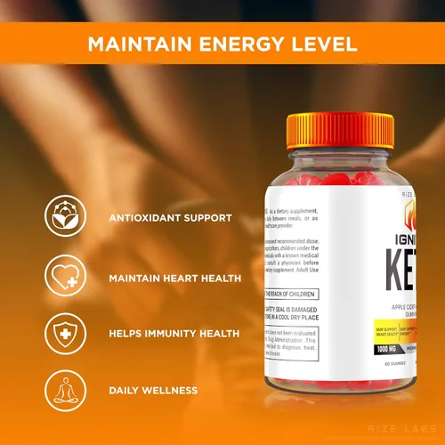 Vista 7 de rize labs Gomitas Ignite Keto ACV para pérdida de peso avanzada, suplemento Keto Ignite (60 gomitas)
