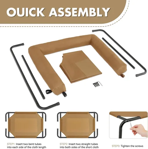 Vista 8 de Athena Collection Cama elevada para perros para exteriores con cojines extraíbles, cuna elevada de 48 pulgadas, lavable con marco de metal, patas