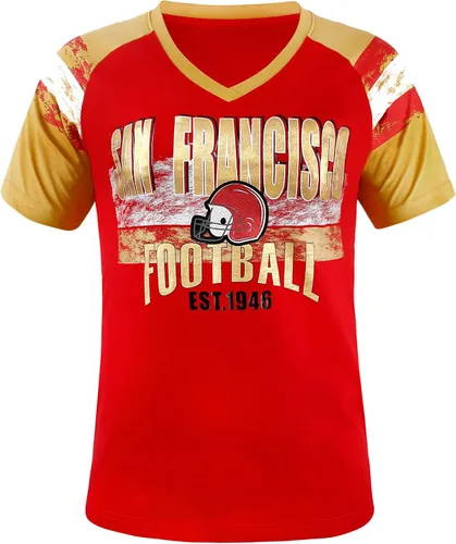Vista 9 de Camisetas Raglan con Cuello en V para Fanáticas del Fútbol Americano Mujer