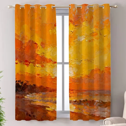 Vista 18 de Shrahala Beach Scenery Blackout Curtain Tiers, Coastal Landscape Kitchen Valance Light Blocking Tier Drapes with Rod Pocket, 2 Pack 26 X 24 in Blue1