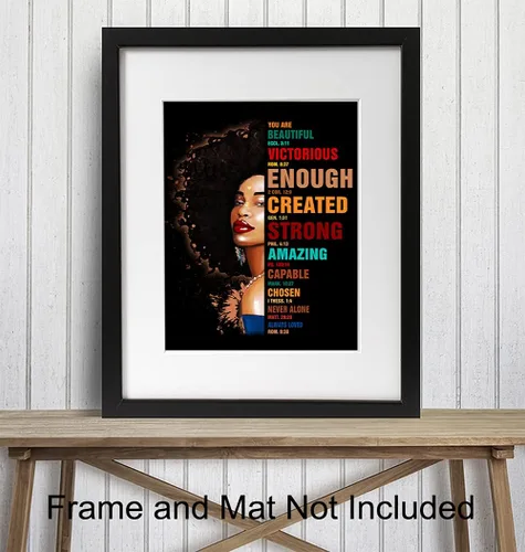 Vista 3 de God Says You Are African American - Arte de pared y decoración – Regalos de aliento religioso para mujeres negras – Afirmaciones cristianas – Salmos