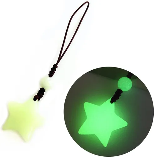 Vista 6 de hejhncii Llavero de estrella luminosa colgante de bolso de moda unisex llavero colgante colgante de pareja brillante en la oscuridad, BL