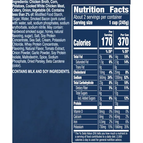 Vista 2 de Progresso Caldo de Maíz con Pollo, Sopa enlatada reducida en sodio, lata de 18.5 oz