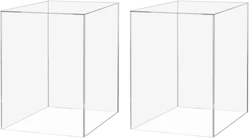Vista 18 de Caja elevadora de acrílico de 12 x 12 x 16 pulgadas, trono transparente con un lado abierto sin tapa, versátil rectangular Lucite para productos al