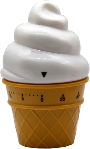 Vista 8 de Lindo helado en forma de administrador de tiempo 60 minutos temporizador mecánico cocina temporizador (rosa)