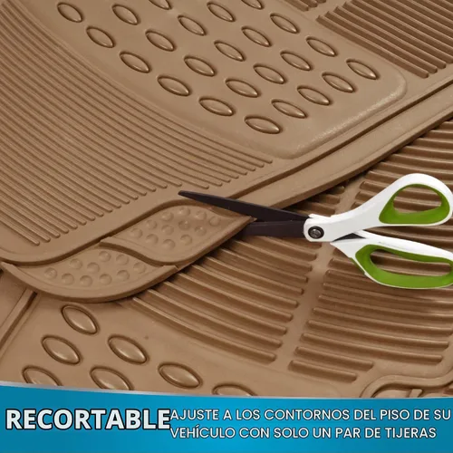 Vista 7 de BDK ProLiner Alfombrillas para automóvil, camiones, SUV, 2 piezas para todo tipo de clima con diseño de ajuste universal, tapetes duraderos con Beige