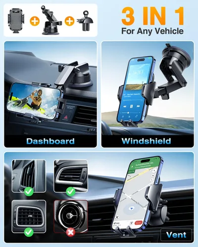 Vista 3 de VANMASS [Versión Pro] Soporte Universal para Teléfono de Coche [Ventosa Super 2025] Soporte para Teléfono de Coche, Soporte para Teléfono Celular