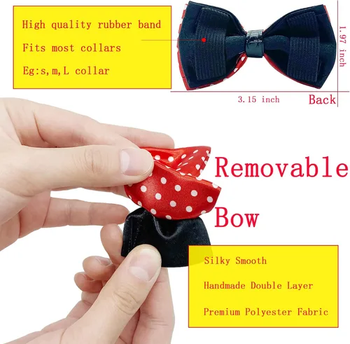 Vista 5 de 10 piezas de collares para perros, lazos elásticos para mascotas, gatos, cachorros, cachorros, accesorios para fiestas de cumpleaños y bodas