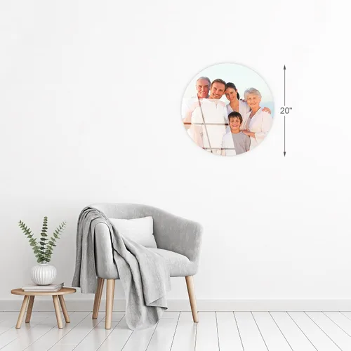 Vista 6 de Smile Art Design Imagen personalizada de metal personalizada para decoración de pared, impresión de metal circular, coloca tu foto en panel