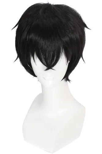 Vista 2 de Peluca sintética de pelo corto estilo anime Nuoqi