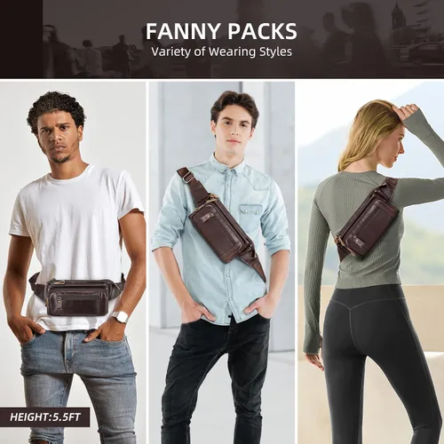 Vista 3 de HUMERPAUL Bolso bandolera para hombre y mujer, Café, Moderno