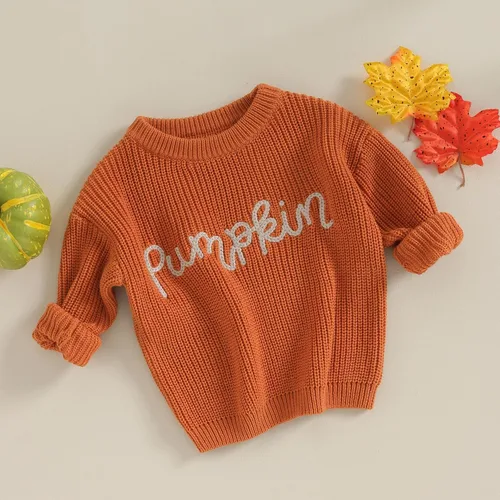 Vista 2 de Suéter de punto de gran tamaño para bebé niño y niña, suéter grueso de manga larga, suéter cálido para otoño e invierno
