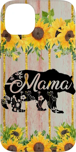 Vista 15 de Mama Bear Rustic Woodgrain Sunflower Farmhouse Country Mama Case for iPhone 17