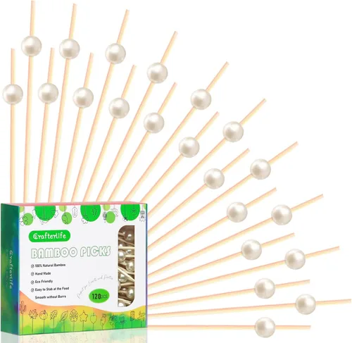 Vista 8 de 100 palillos de cóctel de árbol de Navidad con copos de nieve de 4.7 pulgadas de largo, palillos de frutas, sándwich de aperitivo, brochetas