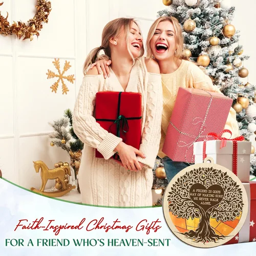 Vista 2 de TEEZWONDER Regalos de Navidad de Amistad para Mujeres y Hombres - Adornos de Sol de Navidad 2025 - Regalos de Vida Natural para Amigas, Adorno