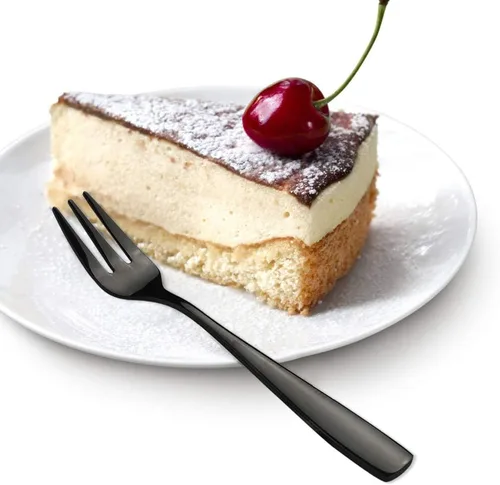 Vista 5 de Teyyvn Tenedor de postre de 16 piezas, tenedor de 3 dientes de acero inoxidable, tenedores para aperitivos, negro Appetizer Forks, 5.98 Inches