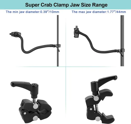 Vista 5 de Mippko Soporte de teléfono de cuello de cisne para soporte de micrófono, soporte de música, cochecito, cinta de correr, bicicleta giratoria