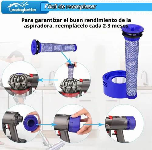 Vista 5 de V8 - Filtro de repuesto para aspiradora inalámbrica Dyson V7 V8 Animal