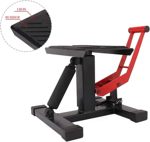 Vista 5 de Soporte de moto de cross para motocicleta, mesa de elevación de altura ajustable, mesa de elevación de elevación, accesorios de bicicleta de suciedad