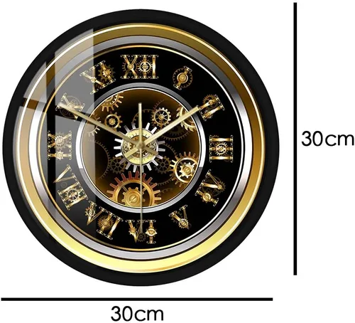Vista 6 de Geek Alerts Clockwork - Reloj de pared de cuarzo silencioso estilo steampunk con control de voz, luz nocturna LED para dormitorio, hogar, números